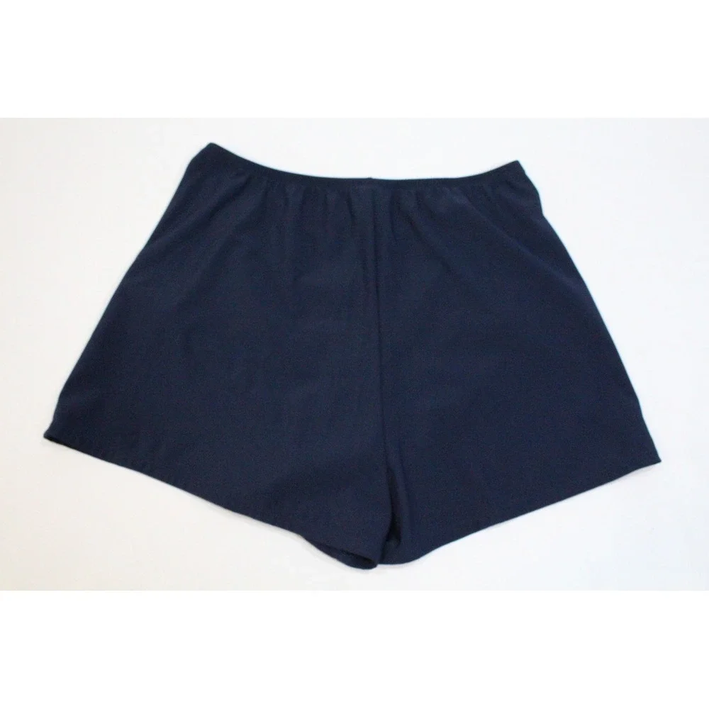T.H.E. Swimwear Navy Blue High Waist Swim Shorts with Liner Womens 16 USA Made